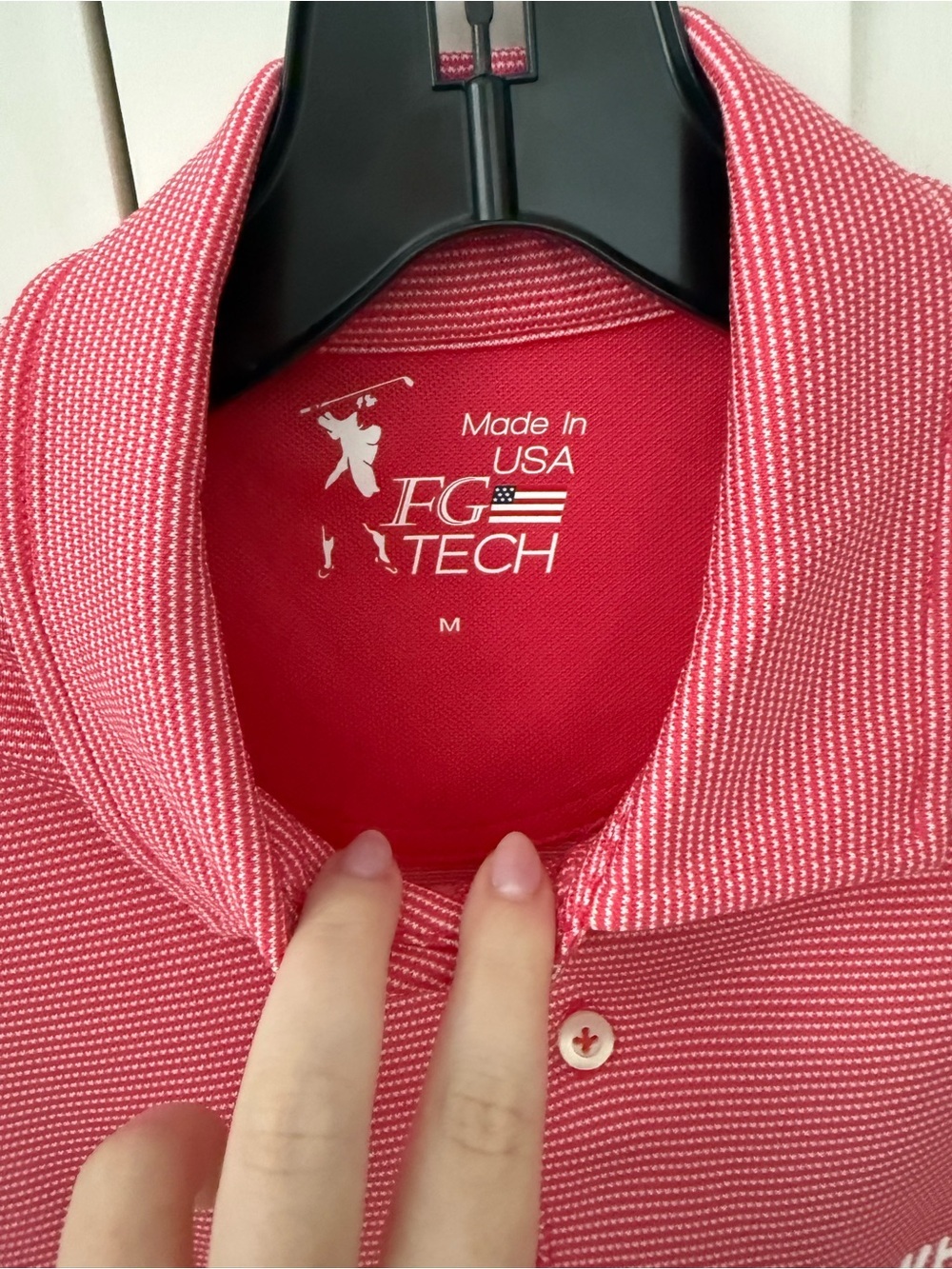 Men's Pink / Red Polo Shirt -Golf Shirt - Picture 2 of 4